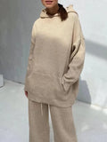 Women Tracksuit 2 Piece Sets Womens Outfits Hoodie Loosed Solid Suits Casual Sweatshirt And Sweatpants Set For Women