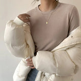 Velvet Black Bottomed Shirt For Women To Wear A New Korean Version Of Foreign Style Round Collar Slim Long-Sleeved Sanded Wool Warm Blouse In Autumn And Winter-Outfit