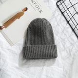 Women 2020 New Solid Knitted Warm Soft Trendy Hats Simple Korean Style Womens Wool Casual Caps Elegant All-match