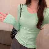 Sweater With Round Neck And Long Sleeves, A New Bottomed Shirt For Women In Autumn, Slim And Slim, Underwear-Outfit