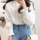 New Long Sleeve Women Shirts Blouses Korean Cotton Solid Women Blouse Casual Oversized White Shirt Tops Women Mujer