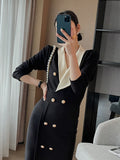 Elegant V-Neck Maxi Dresses for Women Long Sleeve Slim Bodycon Business Party Vestidos Femme Fashion Evening Dress