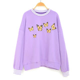 Women Hoodies Purple 2020 Autumn Round Neck Young Girls Female Printed Clothes Loose Cute Women Pullover Sweatershirts