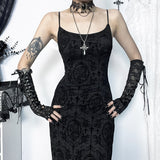 Summer New Hot Girl Bag Hip Skirt Dark Wind Personality Cross Sexy Suspender Dress Girl-Outfit