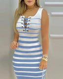 Independent Station Popular Style 2023 New Women's Striped Dress Women's Dress-Outfit