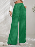 Autumn And Winter New Women's High-Waisted Slacks Solid Color Corduroy Splicing Open Trousers
