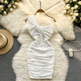 Irregular Women Mesh Summer Dress 2022 Halter Elegant Sexy Vacation Slim Temperament Ladies Mini A Line