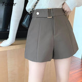 Women Loose Vintage Casual Solid Simple Young Female Popular Streetwear Chic High Waist Korean Style Шорты Женский