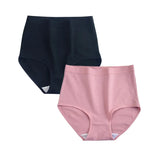 2 pcs/lot High Waist Panties Cotton Underwear Women Solid Plus Size Female Lingerie M -