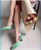 banquet thick-heeled solid color large size low-top high-heeled suede pointed red fashion