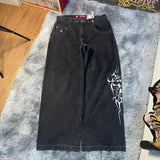 High Street Jeans Y2K Hip Hop Printed Cartoon Retro Loose Men Wide-Outfit