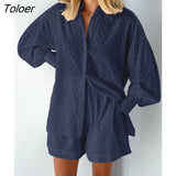 White Elegant Jacquard Fabric Soft Vacation Suits Women Long Sleeves Shirts And Hot Pants Two Pieces Outfits