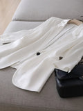 Summer New Japanese Fashion Shiny Acetate Satin Small Women's Blazers Jacket Elegant Designer Slim Saggy Silky Ladies