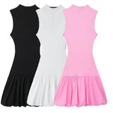 Sleeveless Dress Floral Bud Dress With Thin Short Skirt Summer