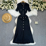Small Fragrant High-End Hollow Wood Ear Lace Crate Trim Slimming Knitted Dress