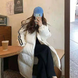 Winter Coat Women X-length Puffer Hood Bomber Basic Jackets Long Female Coat Loose Parka Plus Size Hoodies Outerwear Snow