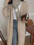 Woman Winter 2022 Solid Color Long Knitting Cardigan Sweater Coat Women Clothing Oversized Cardigan Tops Thick