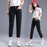 White Jeans Women Loose Korean Version Students Harun Pants Nine Points Pants Women's Pants College Wind 2020 Spring New-Outfit