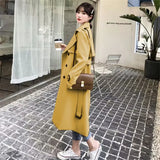 Toloer Trench Coat Female Spring And Autumn 2024 Spring New Medium And Long Korean British Style Small People Wear A Coat-Outfit