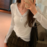 Long Sleeves, Slightly Penetrating Top Girl Autumn, New Korean Style Minority Loose Pullover Sweater Ins-Outfit