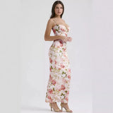 Summer New Flower Print Sexy Wrapped Breast Temperament Sling