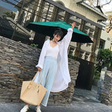 Women Chiffon All-match Korean Style Solid Trendy Summer High Quality Sunshade Womens Leisure Loose Blouses Lovely