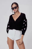 chic autumn winter sweaters yellow black embroidery long sleeves handmade knitted cardigan sweater boho