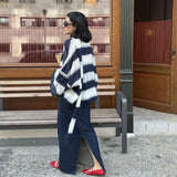 2025 Explosion Easing Loose Lazy Striped Sweater