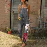 Rompers Fashion Denim Bib Pants Sexy Long Rompers Bib Pants Jumpsuits Summer Wide Leg Jeans Overalls Ladies