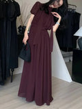 Fat Mm French-Style High-End Dress With Bubble Sleeves Shows A Slim Waist And A Fashionable Casual Dress.-Outfit