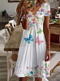 New Loose Vintage Ruffles Casual Befree Dress Large Big Summer Printed Party Beach Dresses Plus
