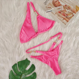 Toloer 2024 New Sexy Bikini Crystal Diamond Stripe Band Split Women's Swimsuit Luxury