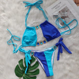 Toloer 2024 New Crystal Diamond Bikini Sexy Quilting Tied With Women's Split