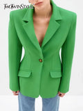 Korean Fashion Solid Blazer For Women Notched Collar Long Sleeve Minimalist Spring Blazers Female Clothes Style