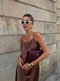New Women's Sexy Hottie Long Sling Skirt With A Vertical Feeling With A Shoulderless