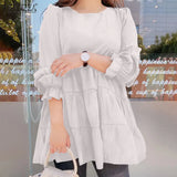 ZANZEA Ruffle Shirts Women 2022 Female Elegant Blouse Casual Puff Sleeve Black Tops Spring O Neck Blusa Femininas