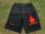 Denim Shorts Hip-Hop Pocket Baggy Denim Shorts Male Gothic Original-Outfit