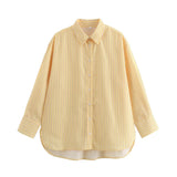 Women's ZA Temperament Spring New Temperament Commute Loose Striped