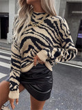 And Winter Must Be Loose Zebra Knitted Sweater