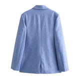 Spring Style Shoulder Padded Double-Breasted Suit 2754132 Pleated Trousers 2757132-Outfit