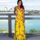 Sexy Printed Beach Dress Women New High Waist Sleeveless V Neck Spaghetti Strap Dress Female Fashion Spring Summer