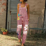 Rompers Fashion Denim Bib Pants Sexy Long Rompers Bib Pants Jumpsuits Summer Wide Leg Jeans Overalls Ladies
