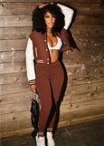 Contrast Baseball Jacket and Matching Pants