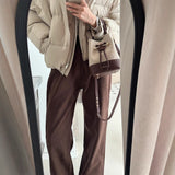 Jeans Women Plus Velvet Thick 2025 Autumn And Winter High-Waisted Narrow Version Of Straight Trousers Small Drag Broad Leg