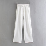 New Pocket Pendent Loose Shirt Elastic Waist Pant Suit-Outfit