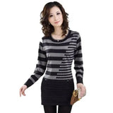 Clothing 2019 New Autumn Winter Women Sweater Pullover Loose Stripe Knitted Wool Basic Shirt Sweater Plus size 5XL