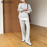 2022 Women Cotton Sweatshirt Suit Oversized Sets Female Stylish O Neck Loose Sweatshirt + Long Pants Suits