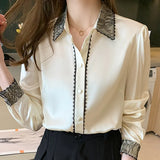 Femme Long Sleeve Blouse Women Blusas Mujer De Moda 2021 Lace Turn Down Collar Chiffon Blosue Shirt Tops Women