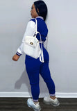 Contrast Color Cropped Top and Pants