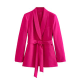 Belt Dress Collar Suit Jacket 2310187 Slim Straight Tube High Waist Trousers 2216118 Suit-Outfit